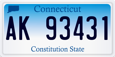 CT license plate AK93431