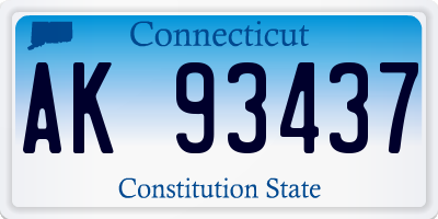 CT license plate AK93437