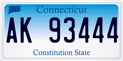 CT license plate AK93444