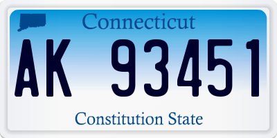 CT license plate AK93451
