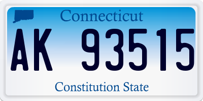 CT license plate AK93515