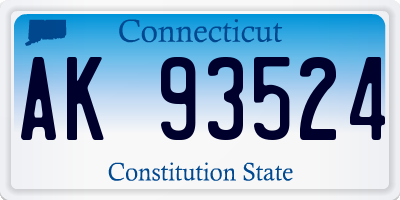CT license plate AK93524