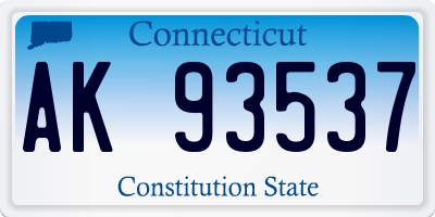 CT license plate AK93537
