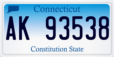 CT license plate AK93538