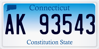 CT license plate AK93543