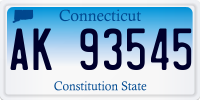 CT license plate AK93545
