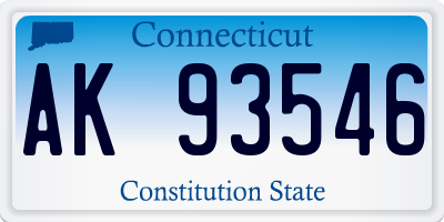 CT license plate AK93546