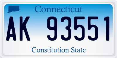 CT license plate AK93551