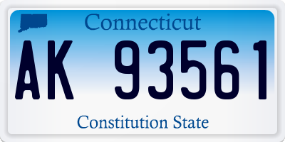 CT license plate AK93561