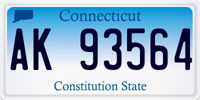 CT license plate AK93564