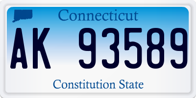 CT license plate AK93589