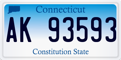 CT license plate AK93593