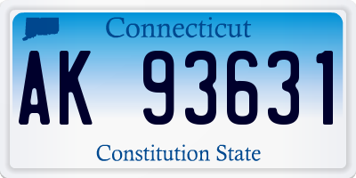 CT license plate AK93631