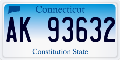 CT license plate AK93632