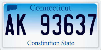 CT license plate AK93637