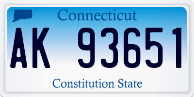 CT license plate AK93651