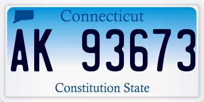 CT license plate AK93673
