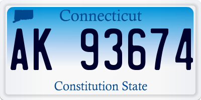 CT license plate AK93674