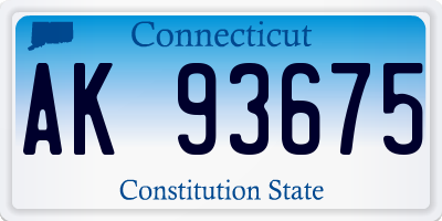 CT license plate AK93675