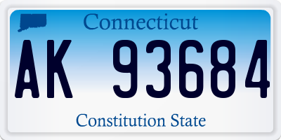 CT license plate AK93684