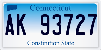 CT license plate AK93727