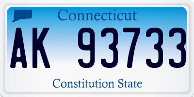 CT license plate AK93733