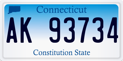 CT license plate AK93734