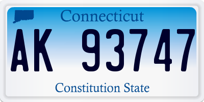CT license plate AK93747