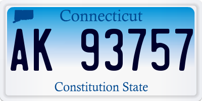 CT license plate AK93757