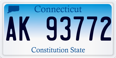 CT license plate AK93772