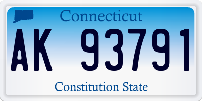 CT license plate AK93791