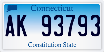 CT license plate AK93793
