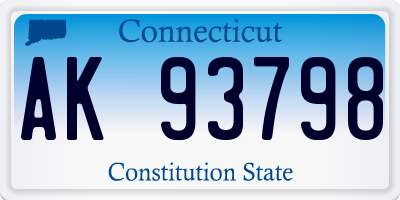 CT license plate AK93798