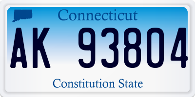 CT license plate AK93804