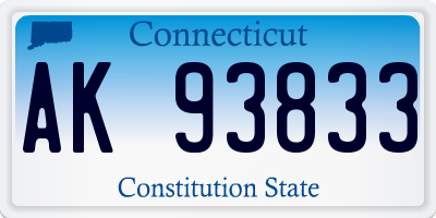 CT license plate AK93833
