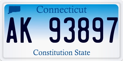CT license plate AK93897