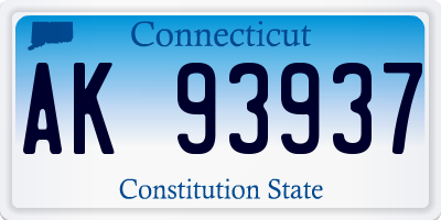CT license plate AK93937