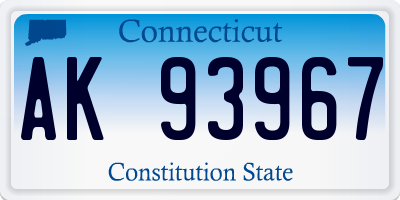 CT license plate AK93967