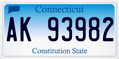 CT license plate AK93982