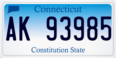 CT license plate AK93985