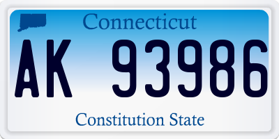 CT license plate AK93986