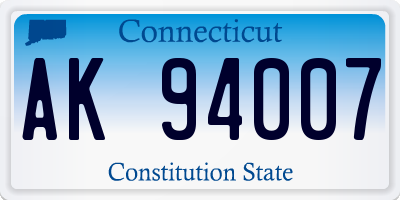 CT license plate AK94007