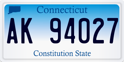CT license plate AK94027