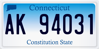 CT license plate AK94031