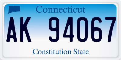 CT license plate AK94067