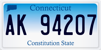 CT license plate AK94207