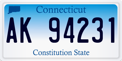 CT license plate AK94231