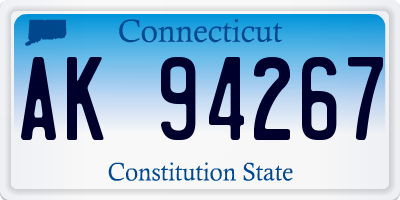 CT license plate AK94267