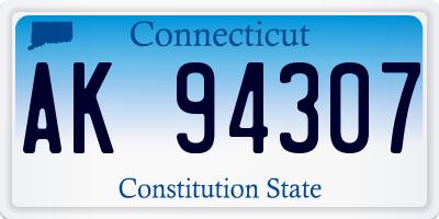 CT license plate AK94307