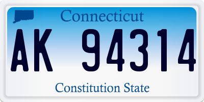 CT license plate AK94314